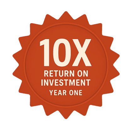 10 times return on investment commitment badge